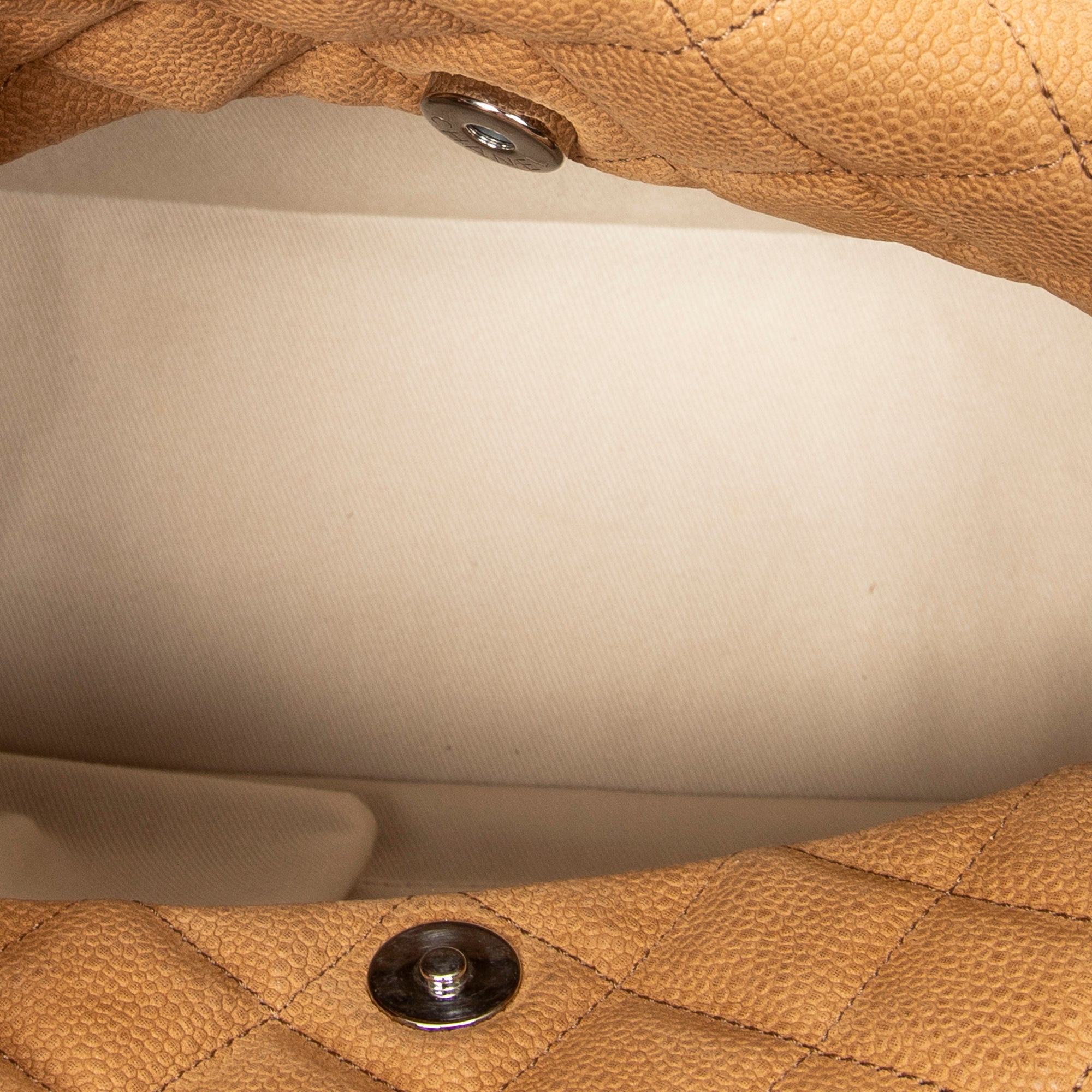 Shoulder Bag Lady Pearly Shopping Tote Tan Quilted Matte Caviar Leather
