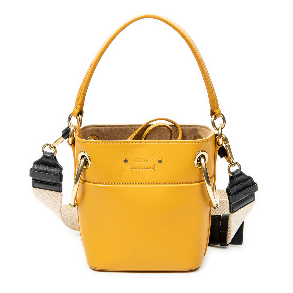 Shoulder Bag Mini Roy Bucket Light Orange Calfskin Leather