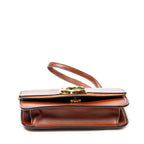 Shoulder Bag C Chain Clutch Brown Calfskin Leather