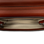 Shoulder Bag C Chain Clutch Brown Calfskin Leather