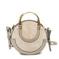 Shoulder Bag Small Pixie Crossbody Grey Grained Calfskin Leather
