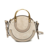 Shoulder Bag Small Pixie Crossbody Grey Grained Calfskin Leather