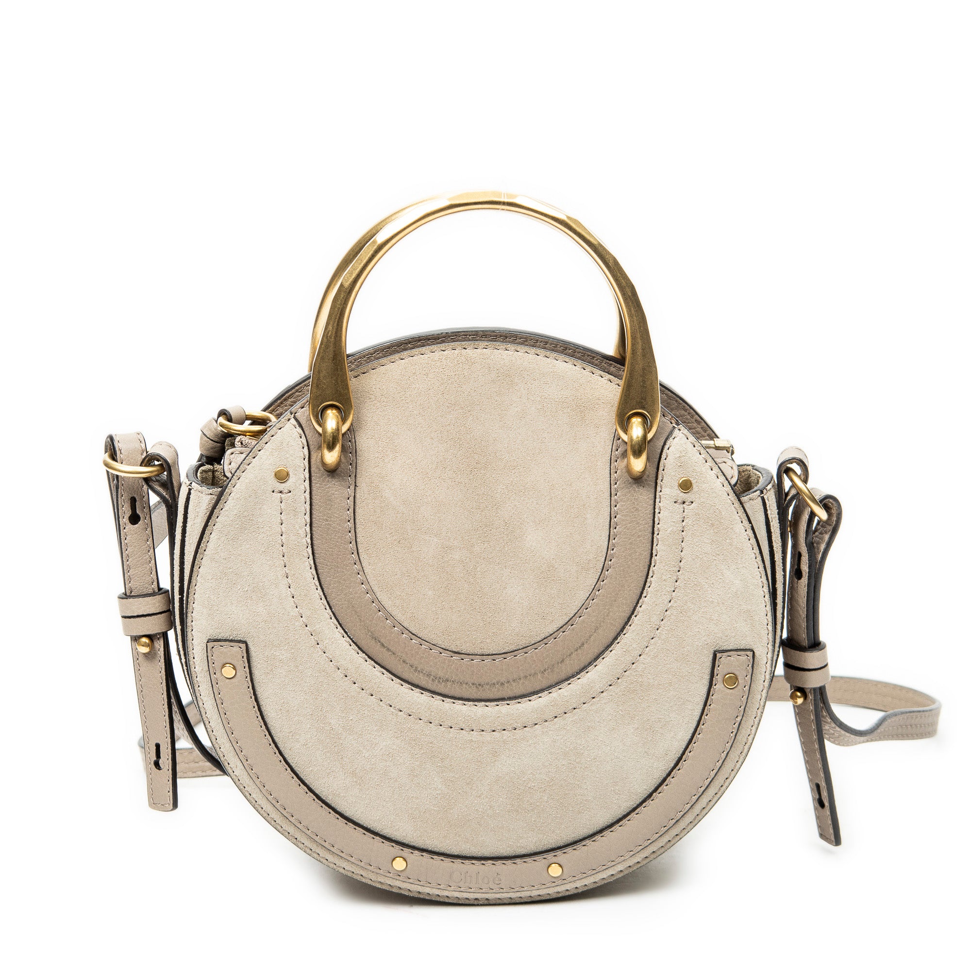 Shoulder Bag Small Pixie Crossbody Grey Grained Calfskin Leather