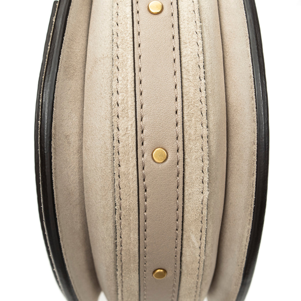 Shoulder Bag Small Pixie Crossbody Grey Grained Calfskin Leather