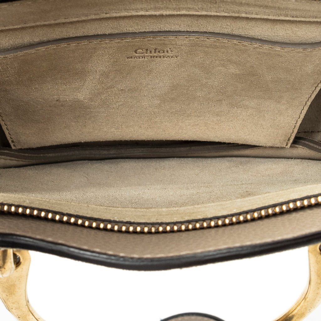 Shoulder Bag Small Pixie Crossbody Grey Grained Calfskin Leather