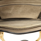 Shoulder Bag Small Pixie Crossbody Grey Grained Calfskin Leather