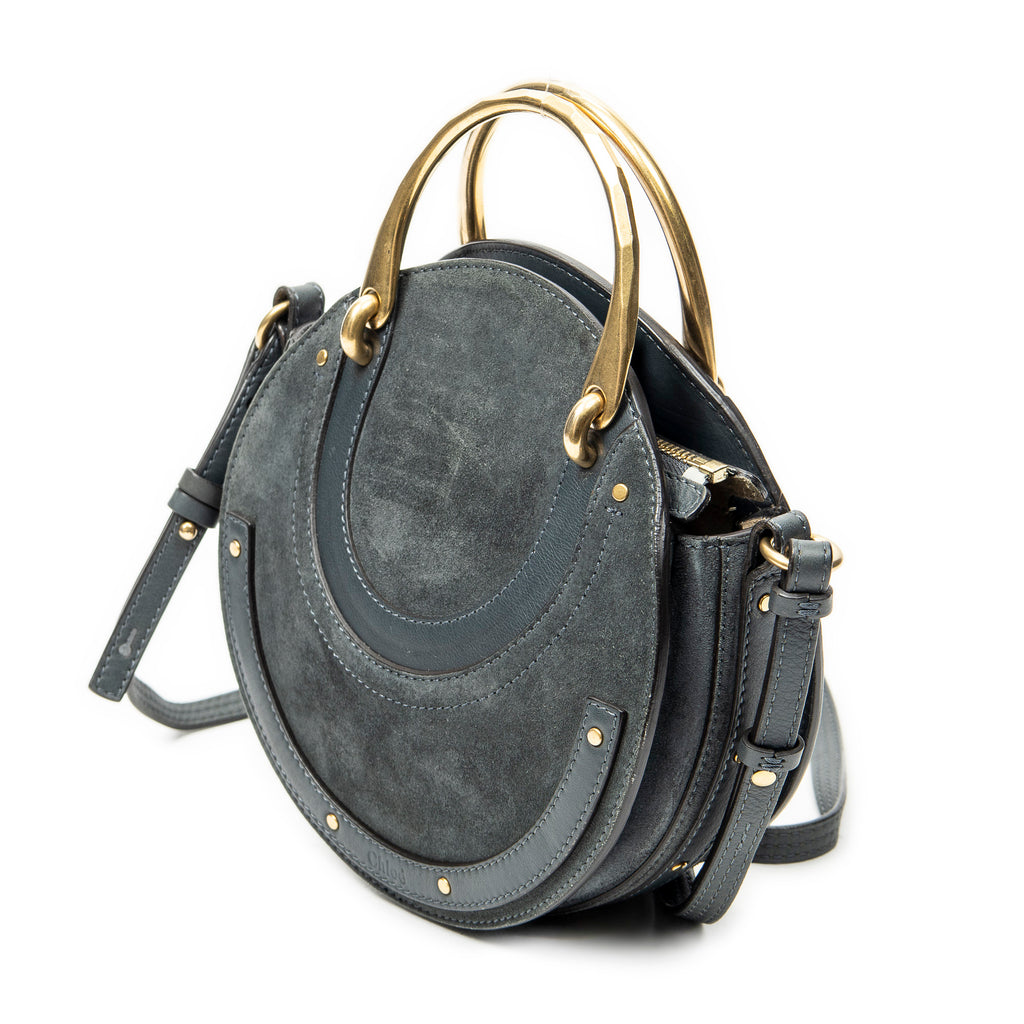 Shoulder Bag Small Pixie Crossbody Green Suede Leather
