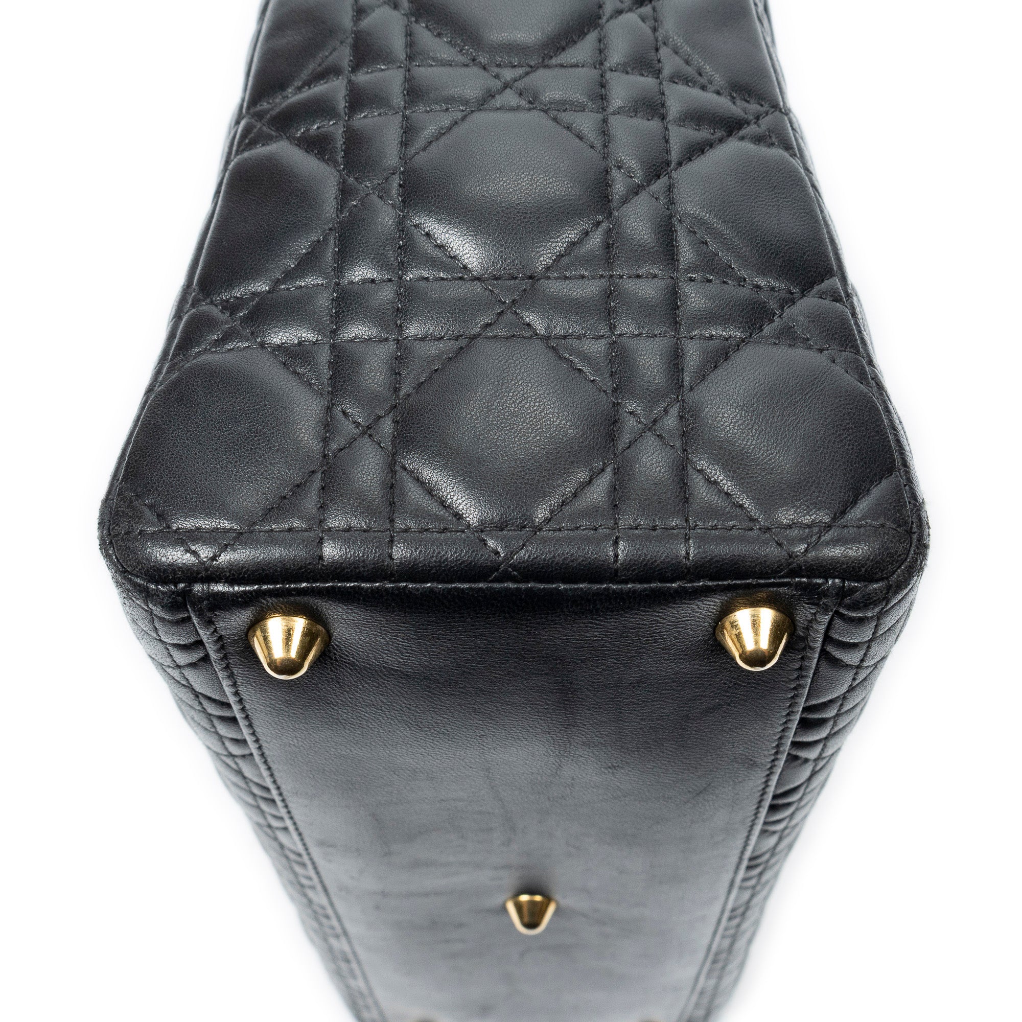 Handbag Large Lady Dior Zip Black Cannage Lambskin Leather