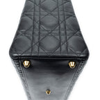 Handbag Large Lady Dior Zip Black Cannage Lambskin Leather