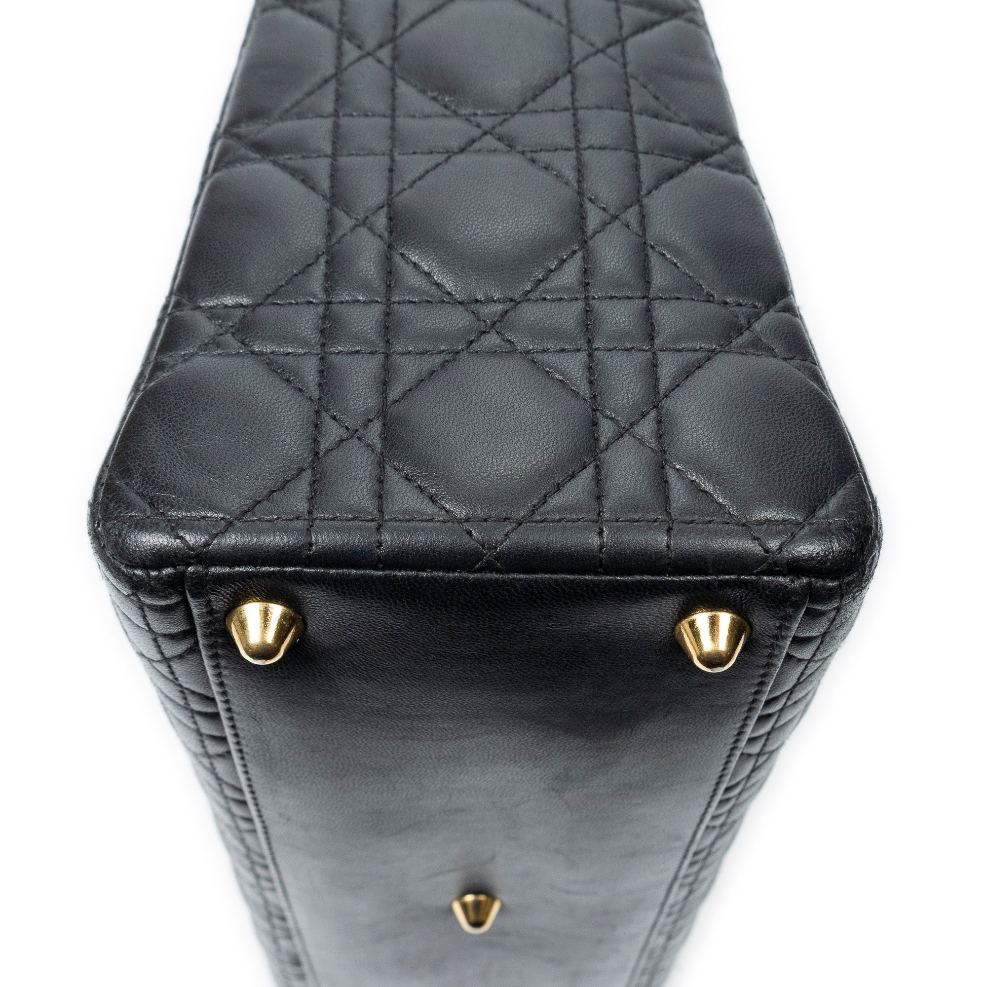 Handbag Large Lady Dior Zip Black Cannage Lambskin Leather