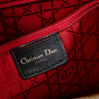 Handbag Large Lady Dior Zip Black Cannage Lambskin Leather