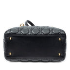 Shoulder Bag Medium Lady Dior Zip Black Cannage Lambskin Leather