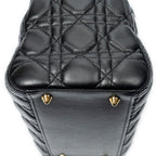 Shoulder Bag Medium Lady Dior Zip Black Cannage Lambskin Leather
