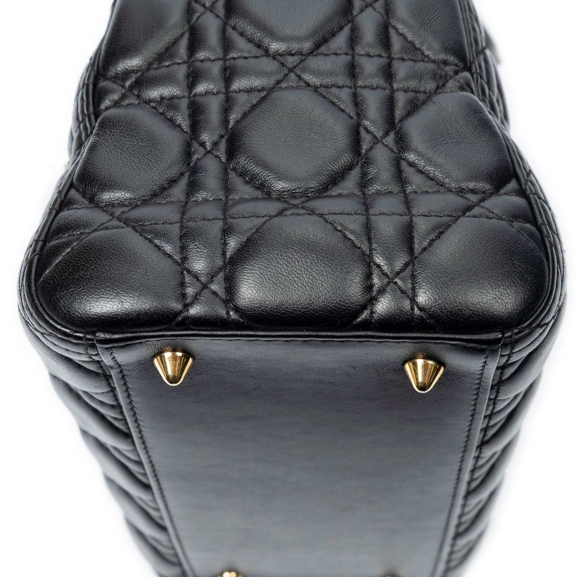 Shoulder Bag Medium Lady Dior Zip Black Cannage Lambskin Leather