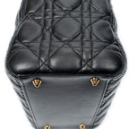 Shoulder Bag Medium Lady Dior Zip Black Cannage Lambskin Leather