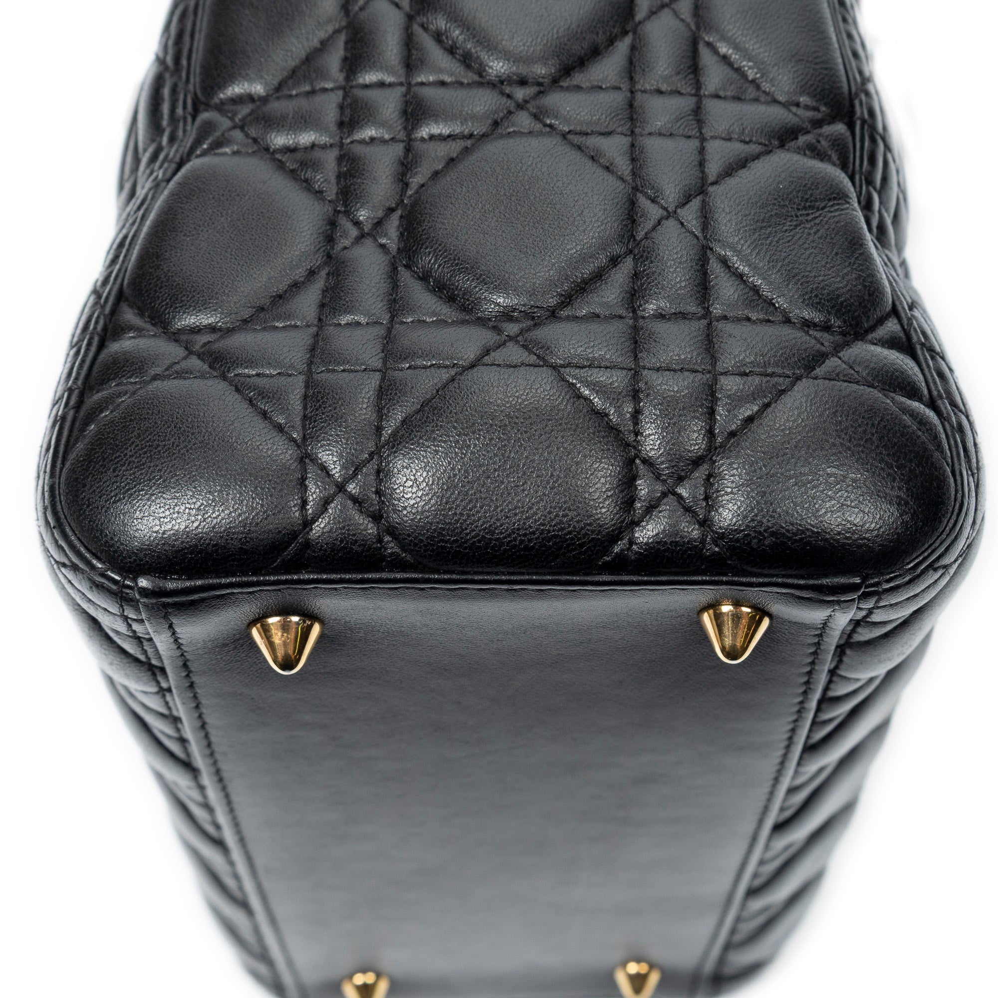 Shoulder Bag Medium Lady Dior Zip Black Cannage Lambskin Leather