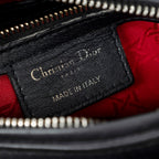Shoulder Bag Medium Lady Dior Zip Black Cannage Lambskin Leather