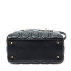 Shoulder Bag Medium Lady Dior Zip Black Cannage Lambskin Leather
