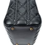 Shoulder Bag Medium Lady Dior Zip Black Cannage Lambskin Leather