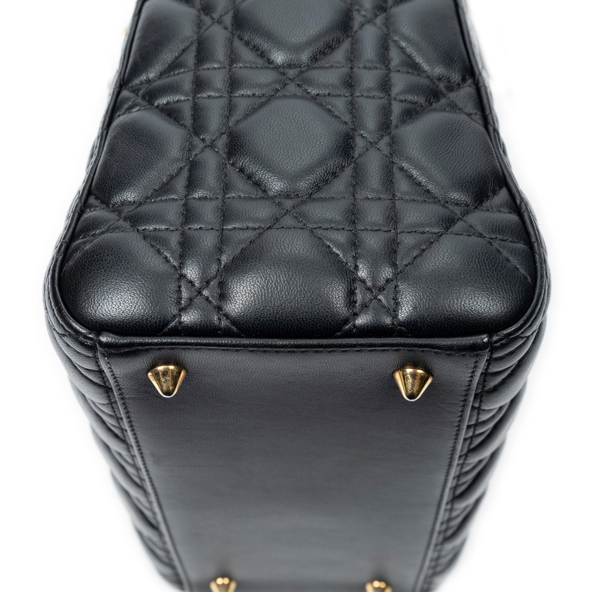 Shoulder Bag Medium Lady Dior Zip Black Cannage Lambskin Leather