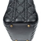 Shoulder Bag Medium Lady Dior Zip Black Cannage Lambskin Leather