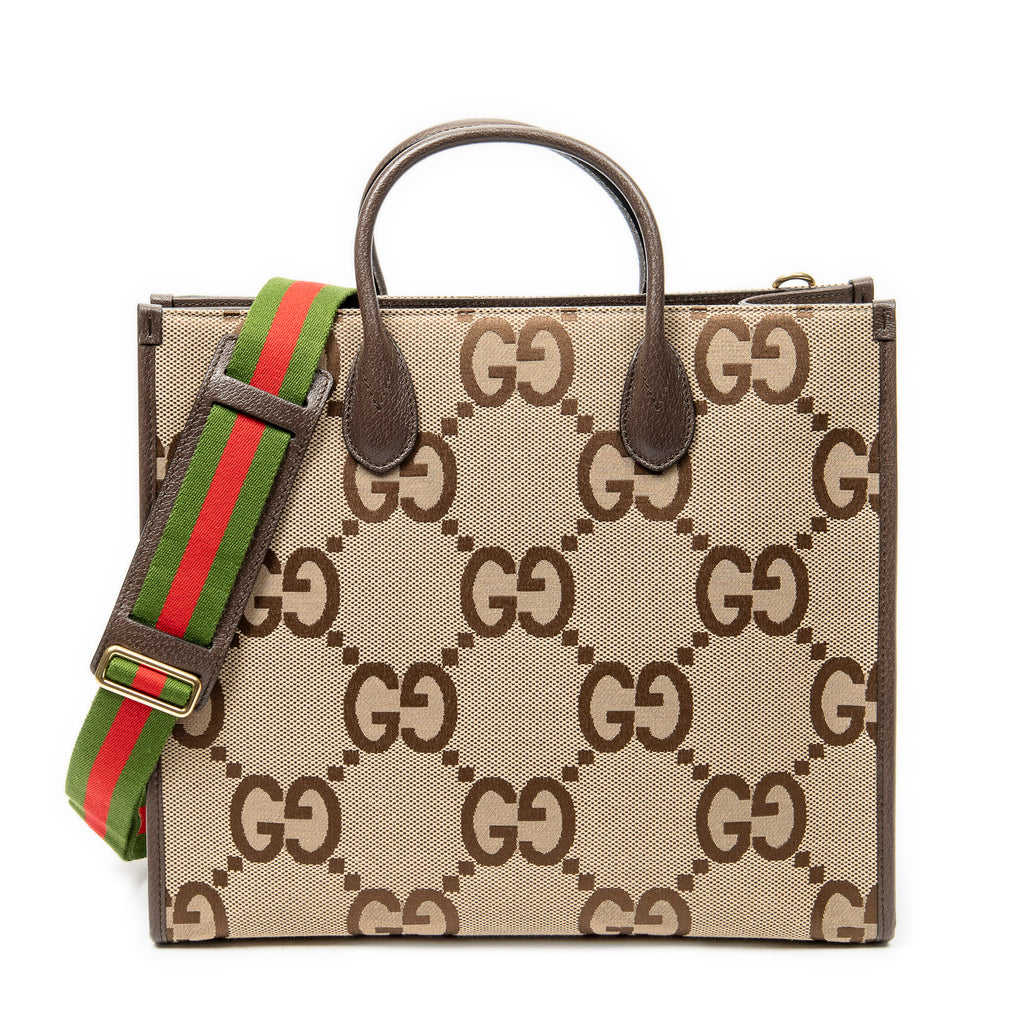 Shoulder Bag Large GG Convertible Tote Beige Jumbo GG Canvas