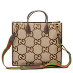 Shoulder Bag Large GG Convertible Tote Beige Jumbo GG Canvas