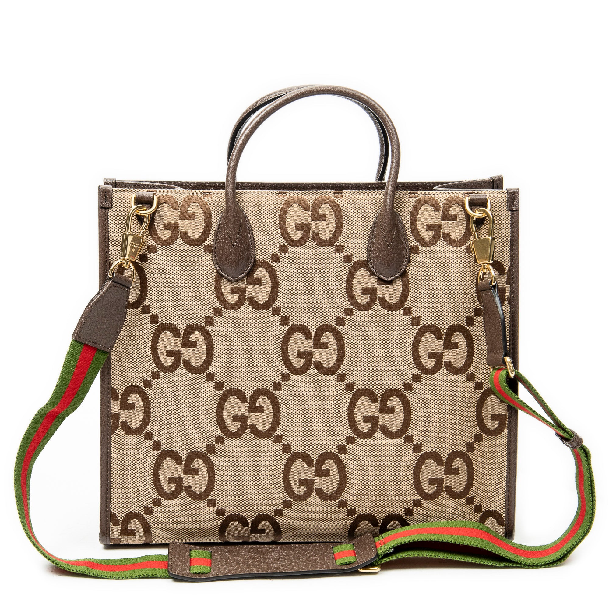 Shoulder Bag Large GG Convertible Tote Beige Jumbo GG Canvas