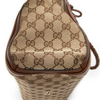 Shoulder Bag Bamboo Tassel Zip Tote Beige Monogrammed Canvas