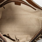 Shoulder Bag Bamboo Tassel Zip Tote Beige Monogrammed Canvas