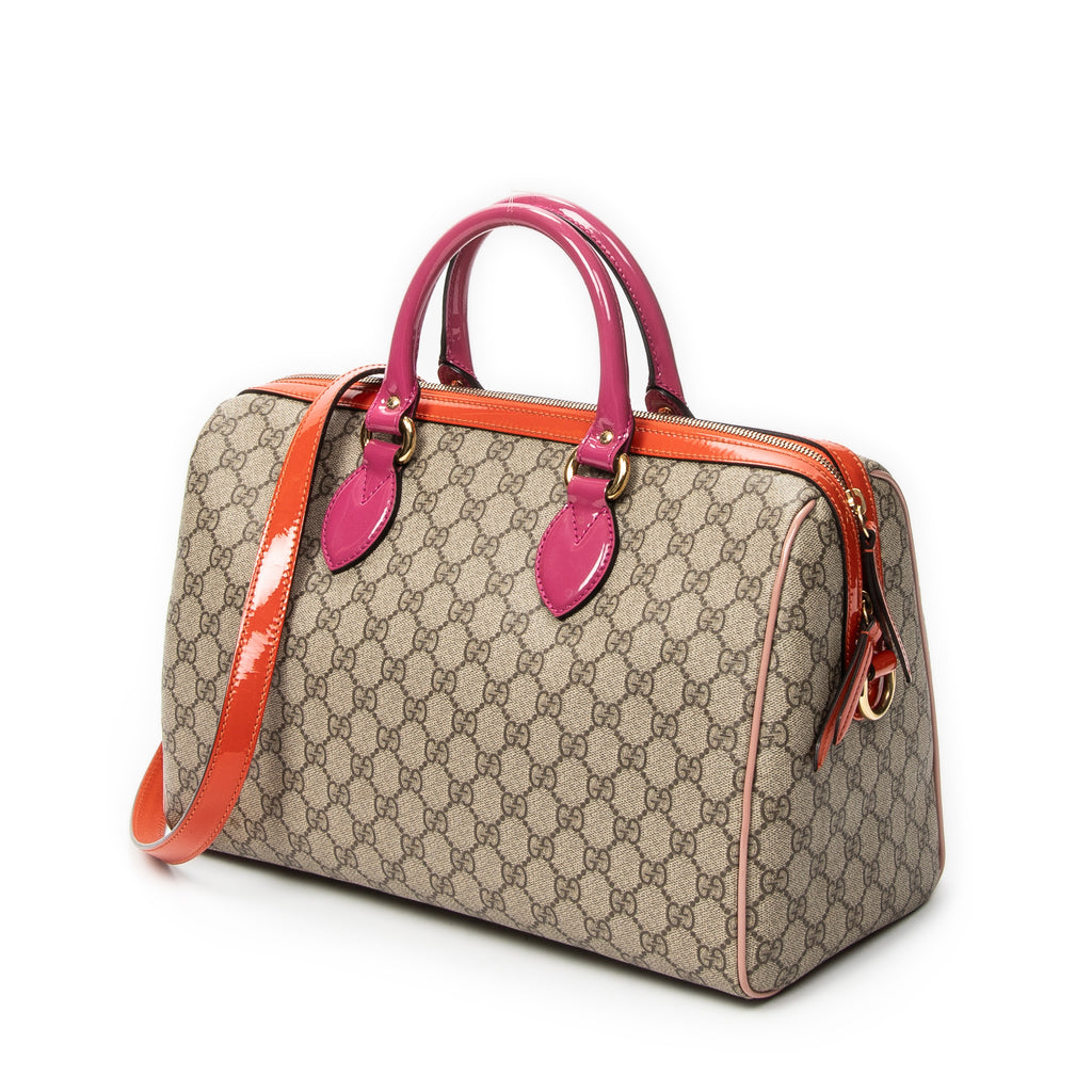Handbag Medium Boston Beige Supreme Coated Canvas