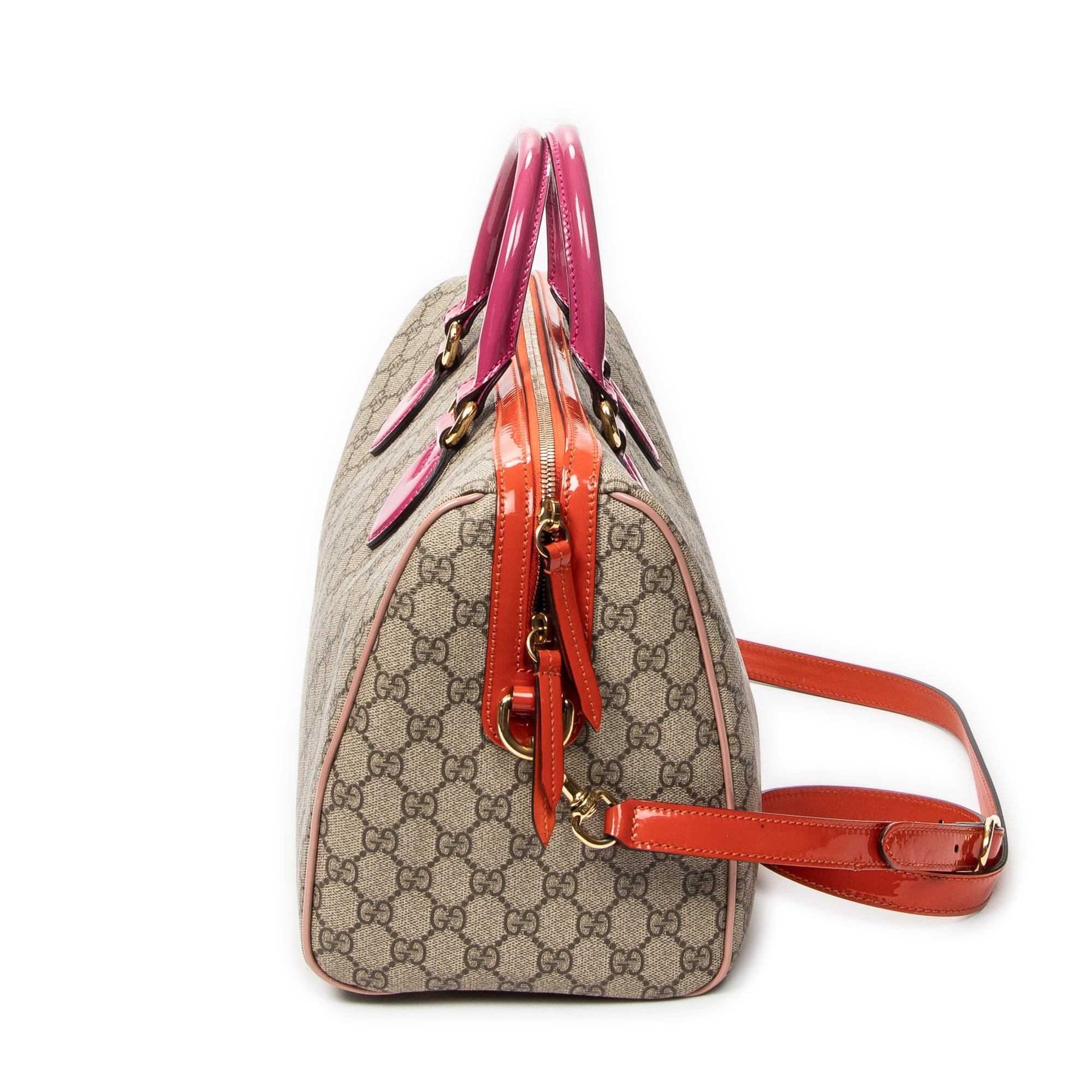 Handbag Medium Boston Beige Supreme Coated Canvas