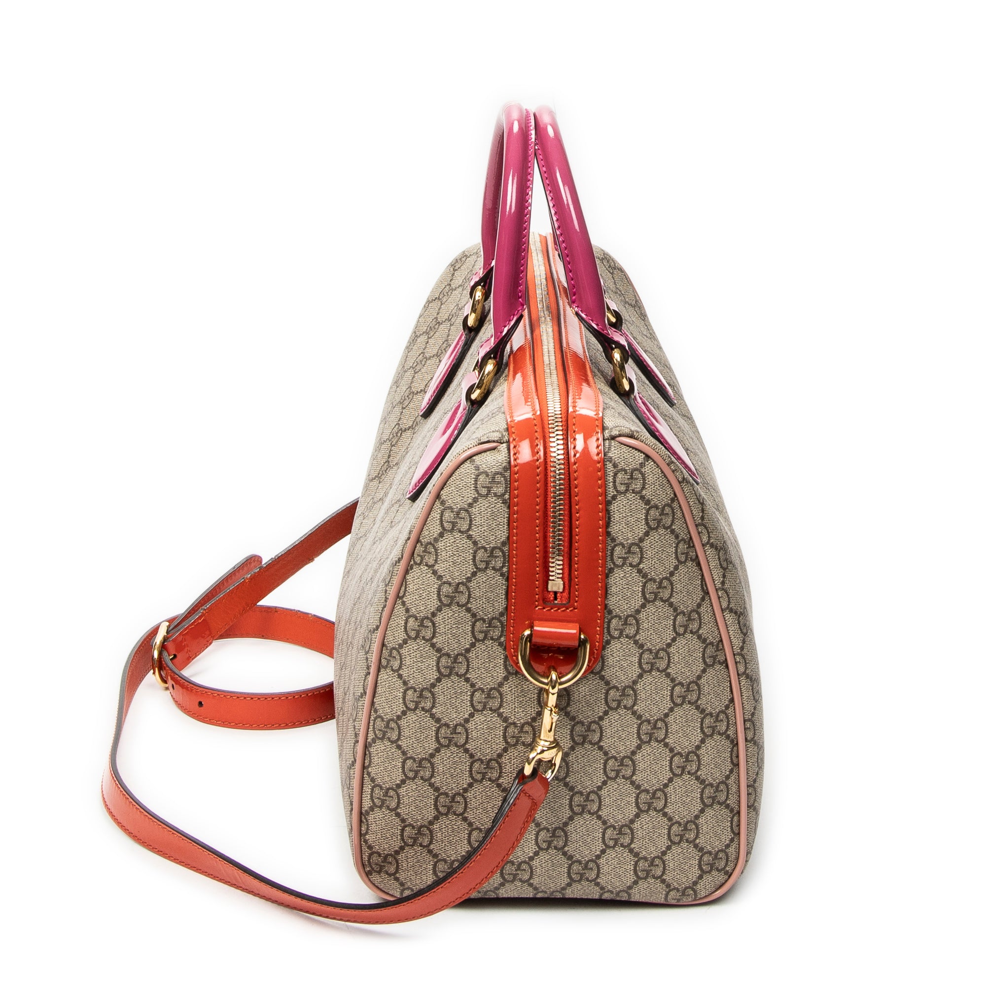 Handbag Medium Boston Beige Supreme Coated Canvas