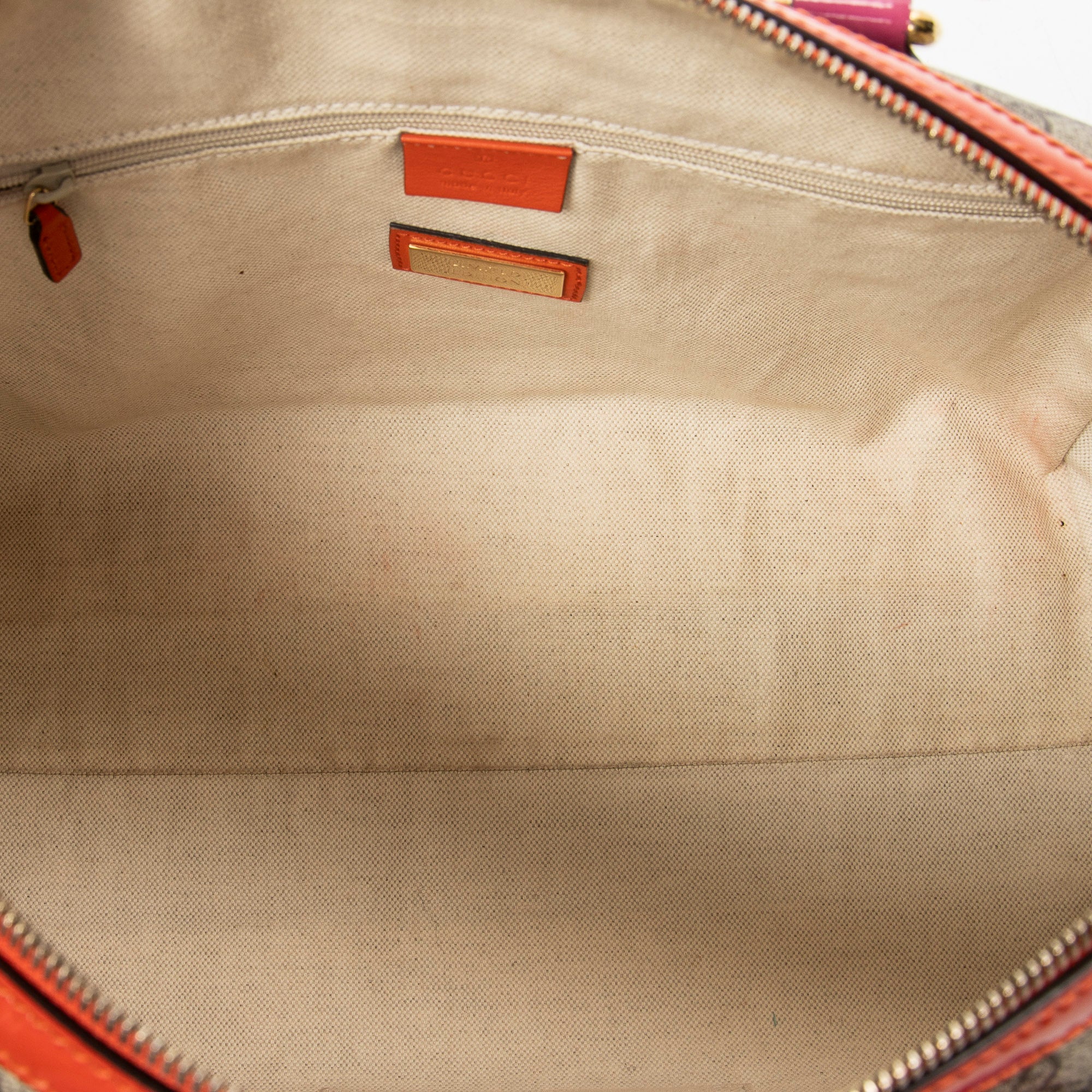 Handbag Medium Boston Beige Supreme Coated Canvas