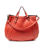 Shoulder Bag Abbey Convertible Tote Red Grained Calfskin Leather