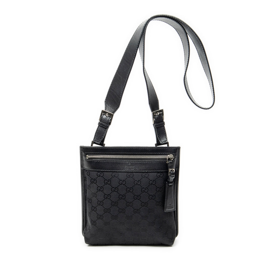 Shoulder Bag Small Crossbody Black Monogrammed Canvas