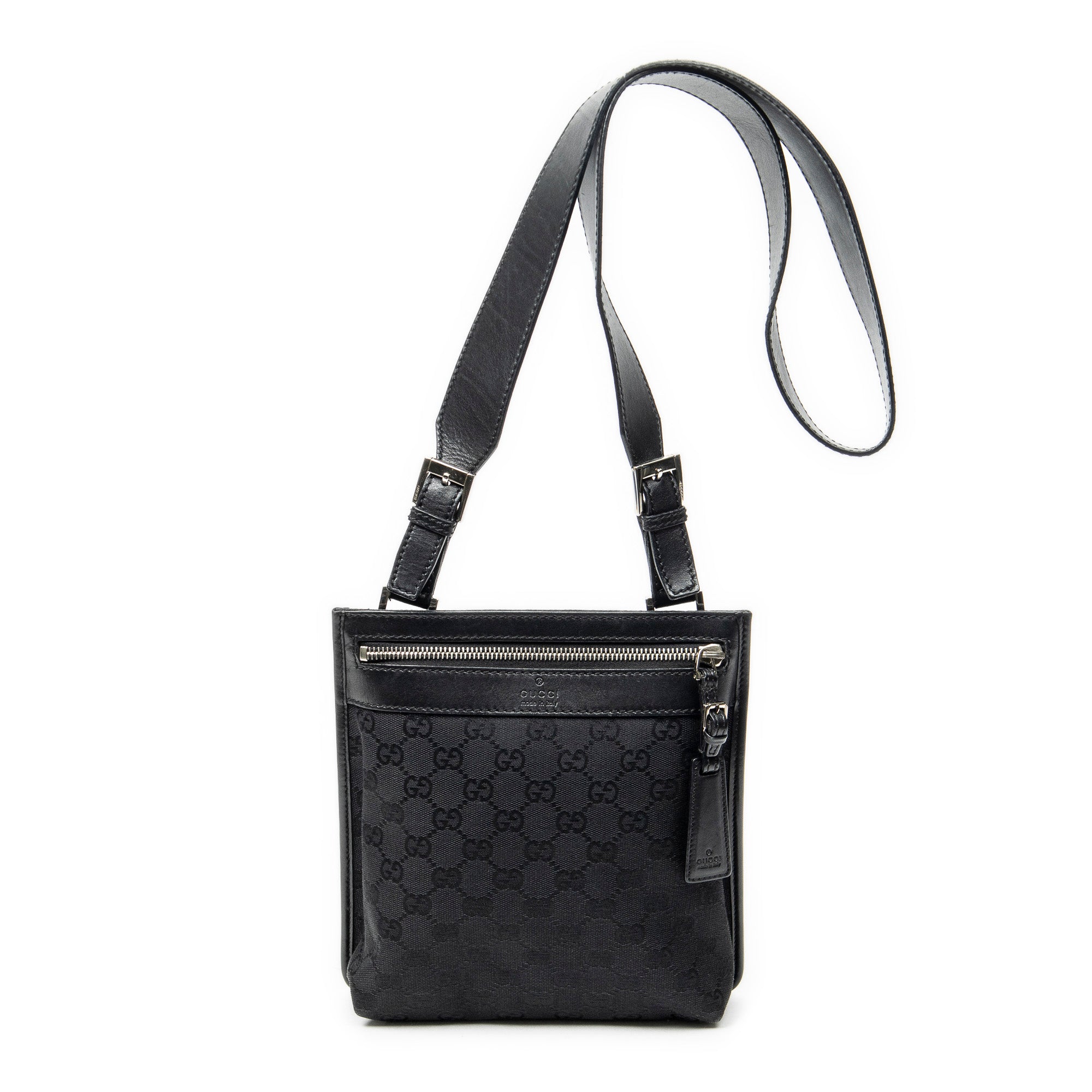 Shoulder Bag Small Crossbody Black Monogrammed Canvas