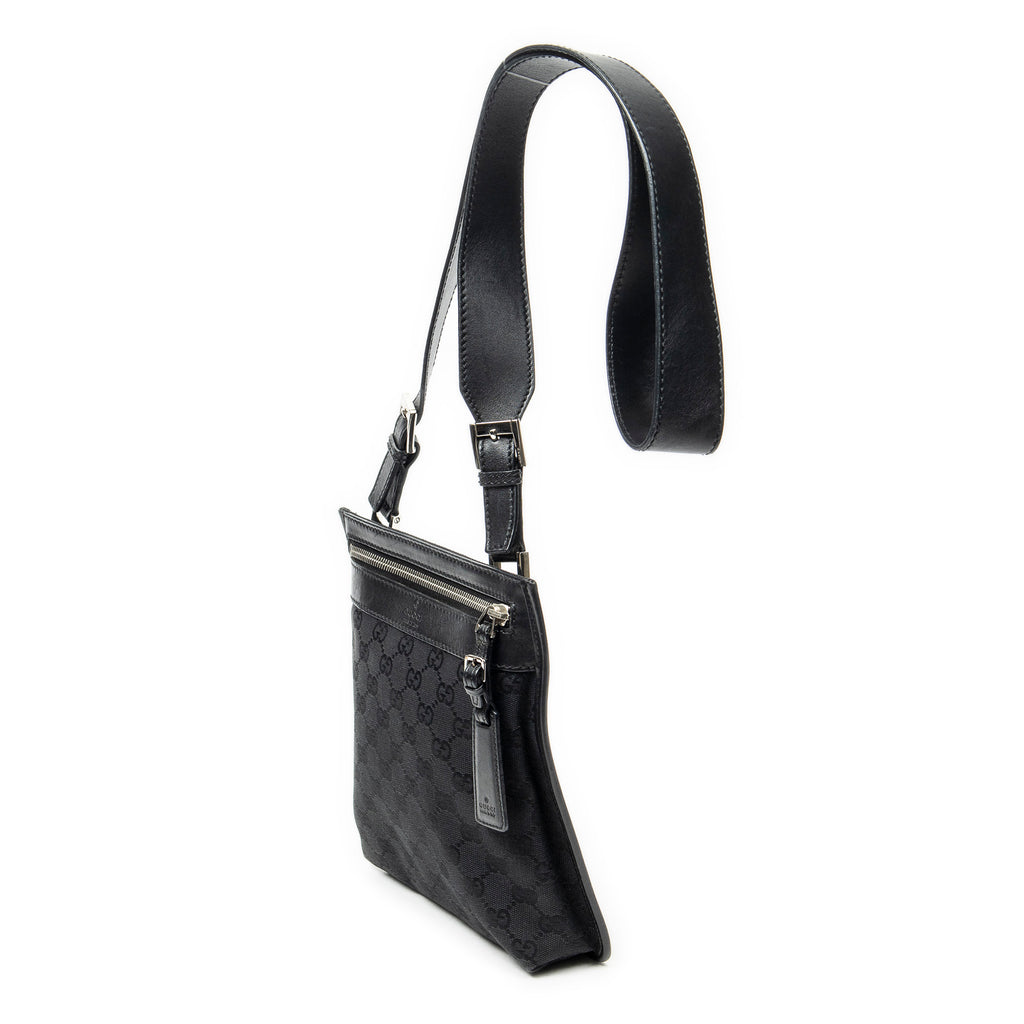 Shoulder Bag Small Crossbody Black Monogrammed Canvas