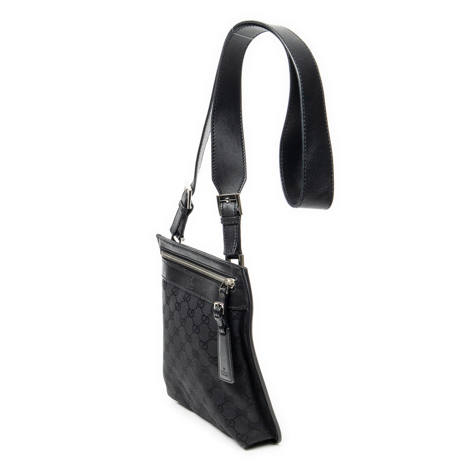 Shoulder Bag Small Crossbody Black Monogrammed Canvas
