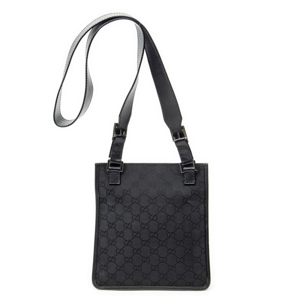 Shoulder Bag Small Crossbody Black Monogrammed Canvas