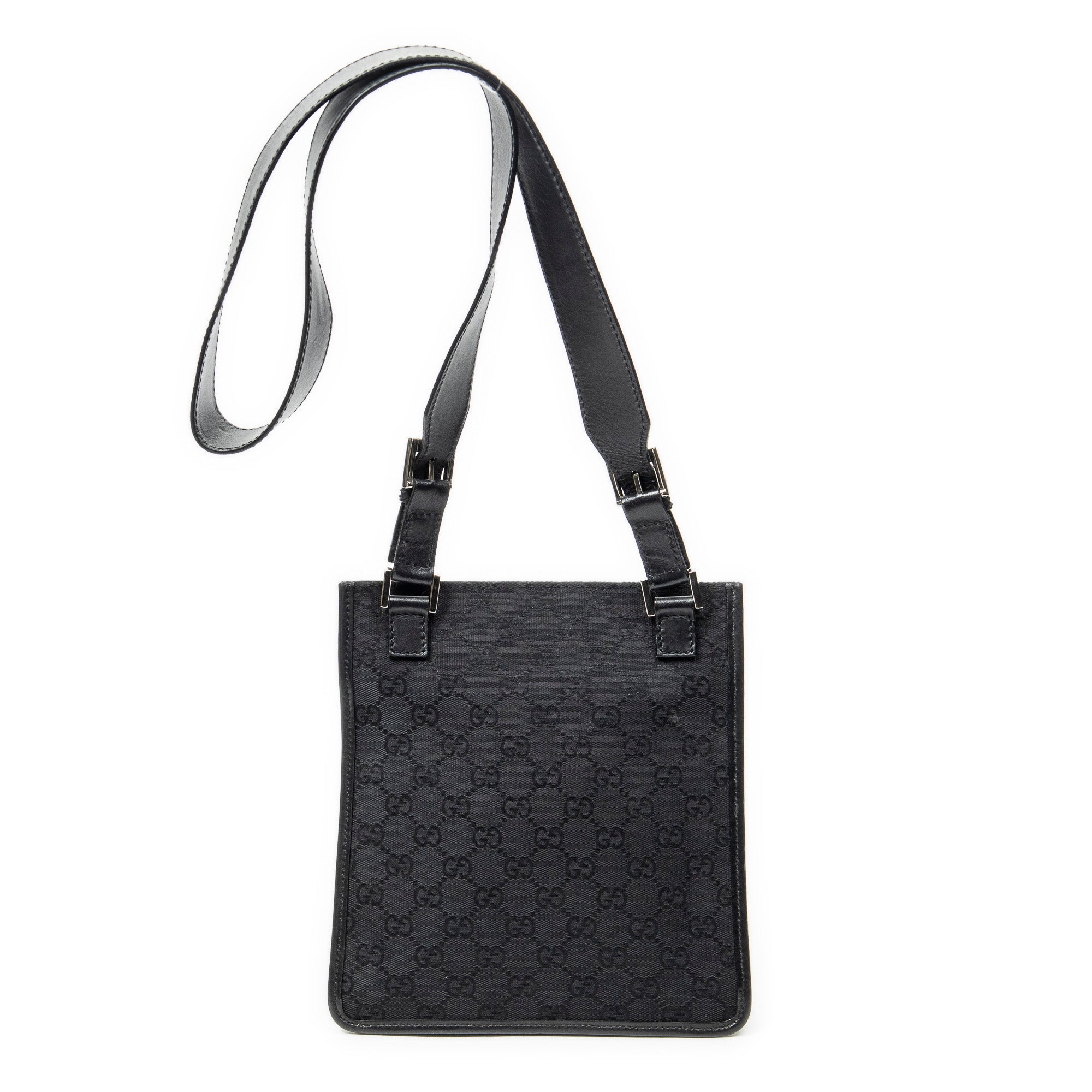 Shoulder Bag Small Crossbody Black Monogrammed Canvas