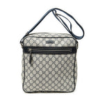 Shoulder Bag Front Zip Messenger Beige Supreme Coated Canvas