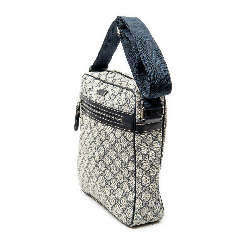 Shoulder Bag Front Zip Messenger Beige Supreme Coated Canvas
