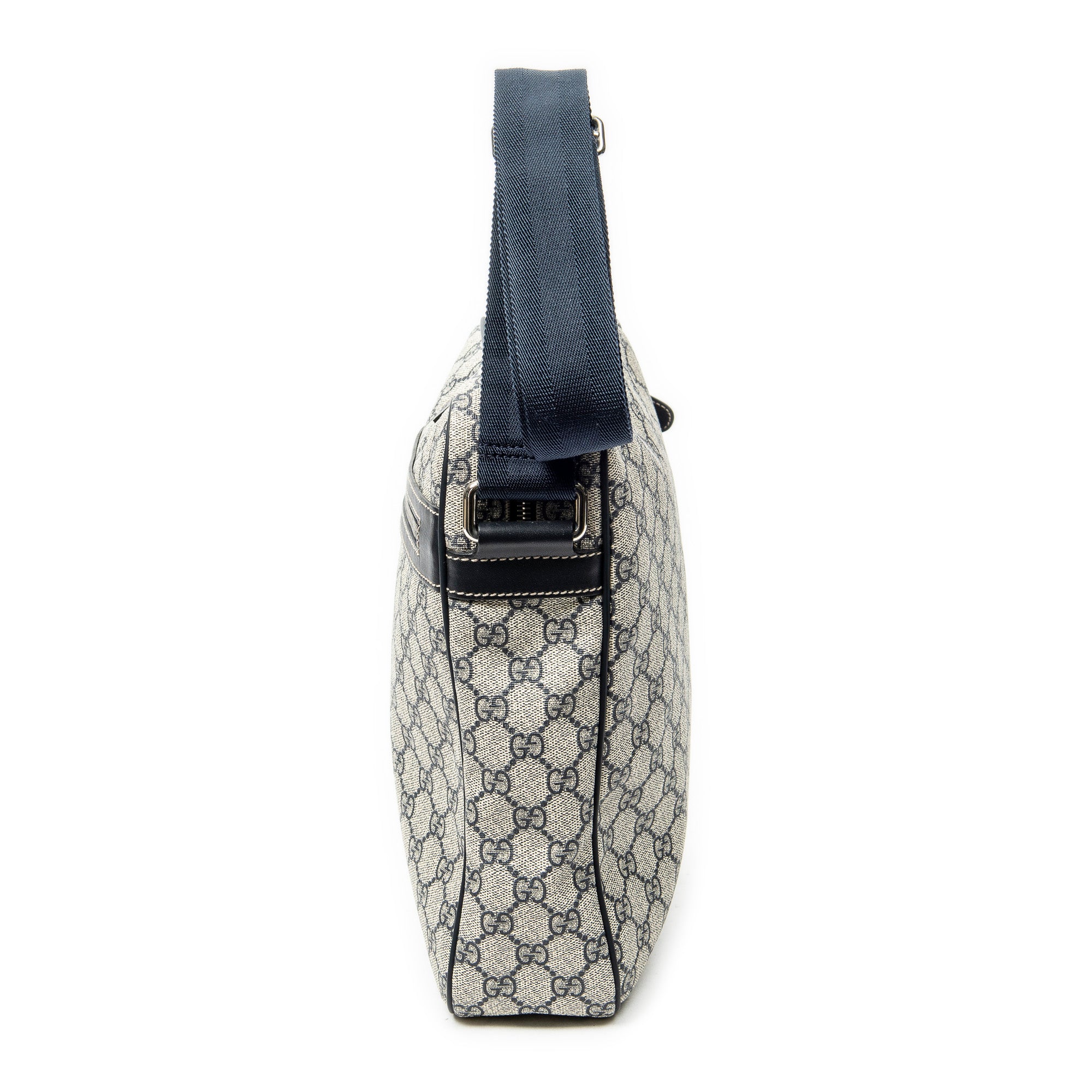 Shoulder Bag Front Zip Messenger Beige Supreme Coated Canvas