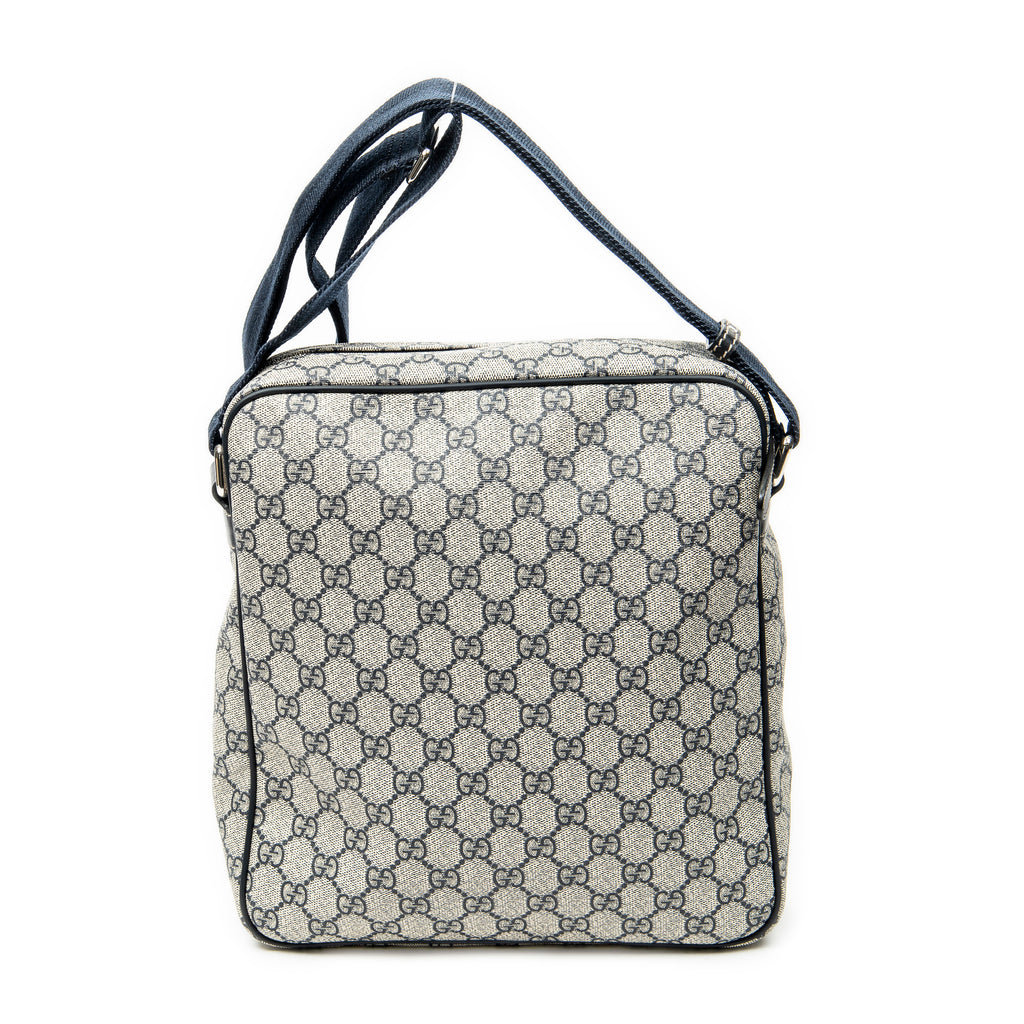 Shoulder Bag Front Zip Messenger Beige Supreme Coated Canvas