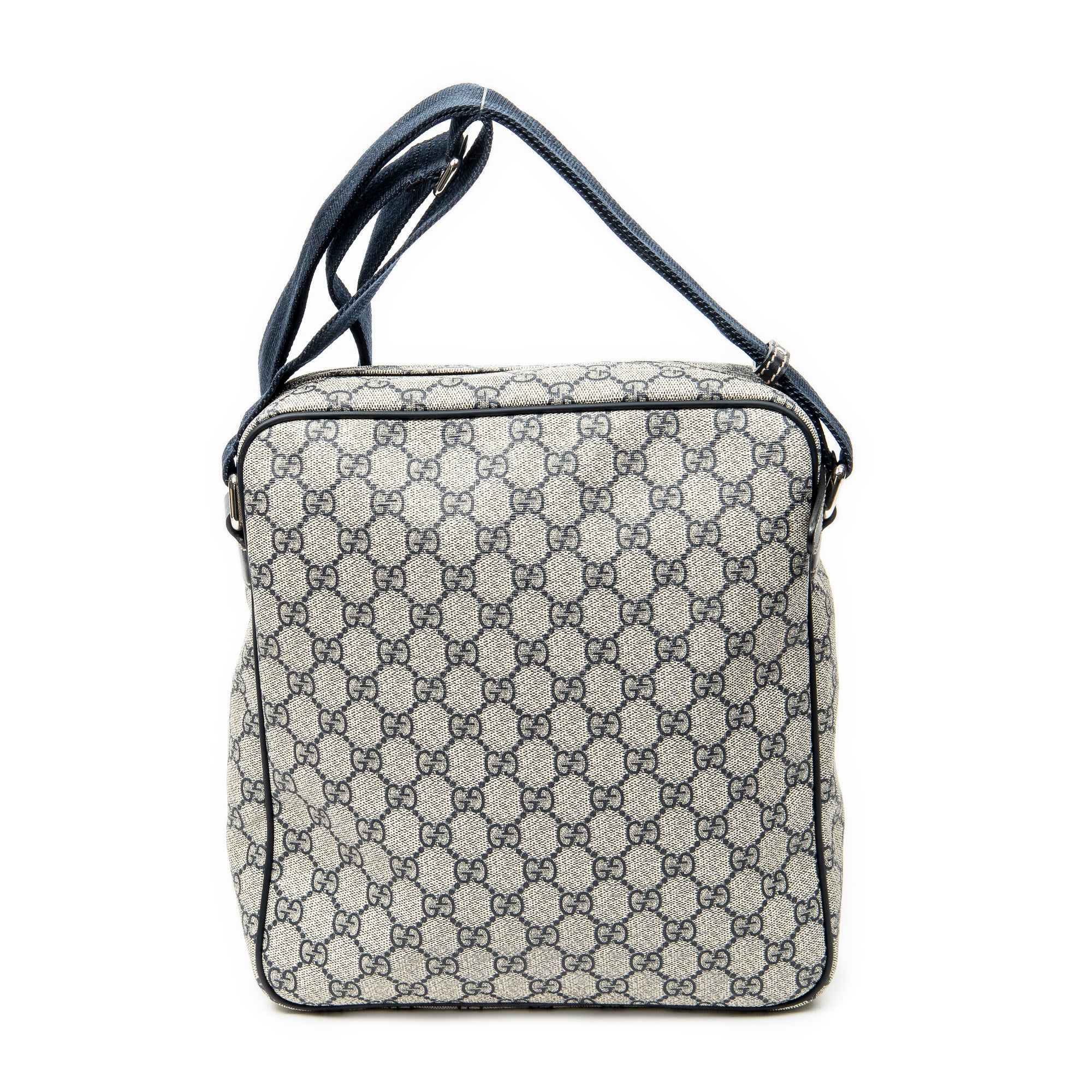Shoulder Bag Front Zip Messenger Beige Supreme Coated Canvas