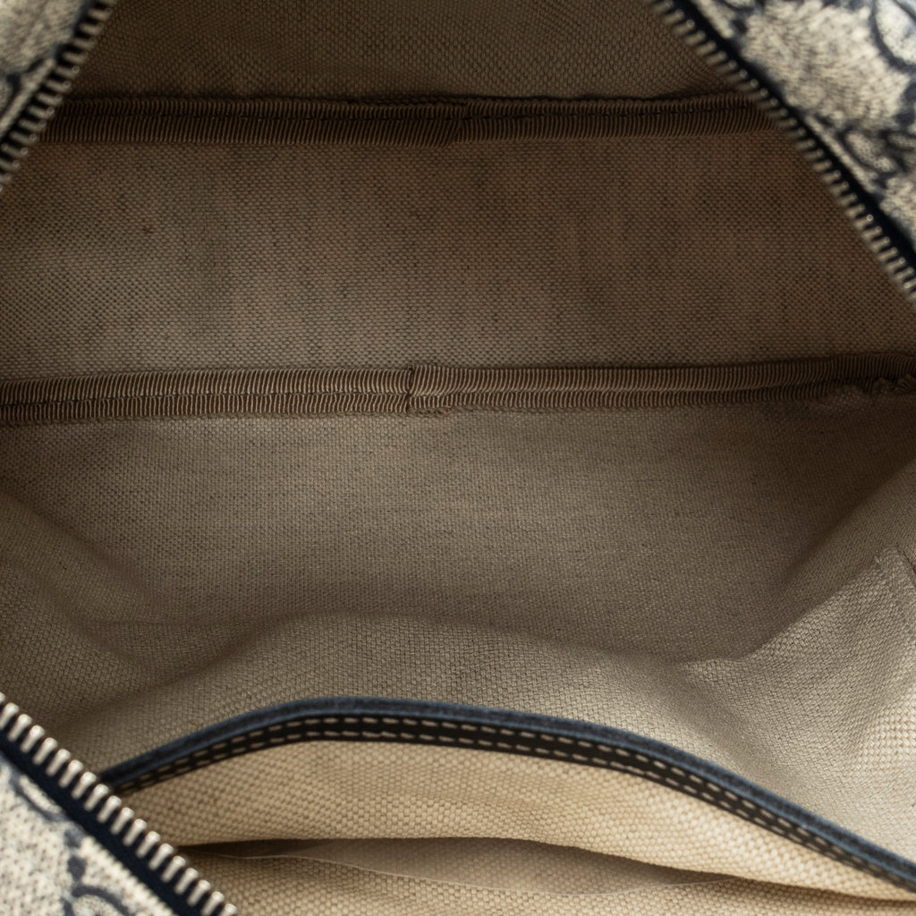 Shoulder Bag Front Zip Messenger Beige Supreme Coated Canvas