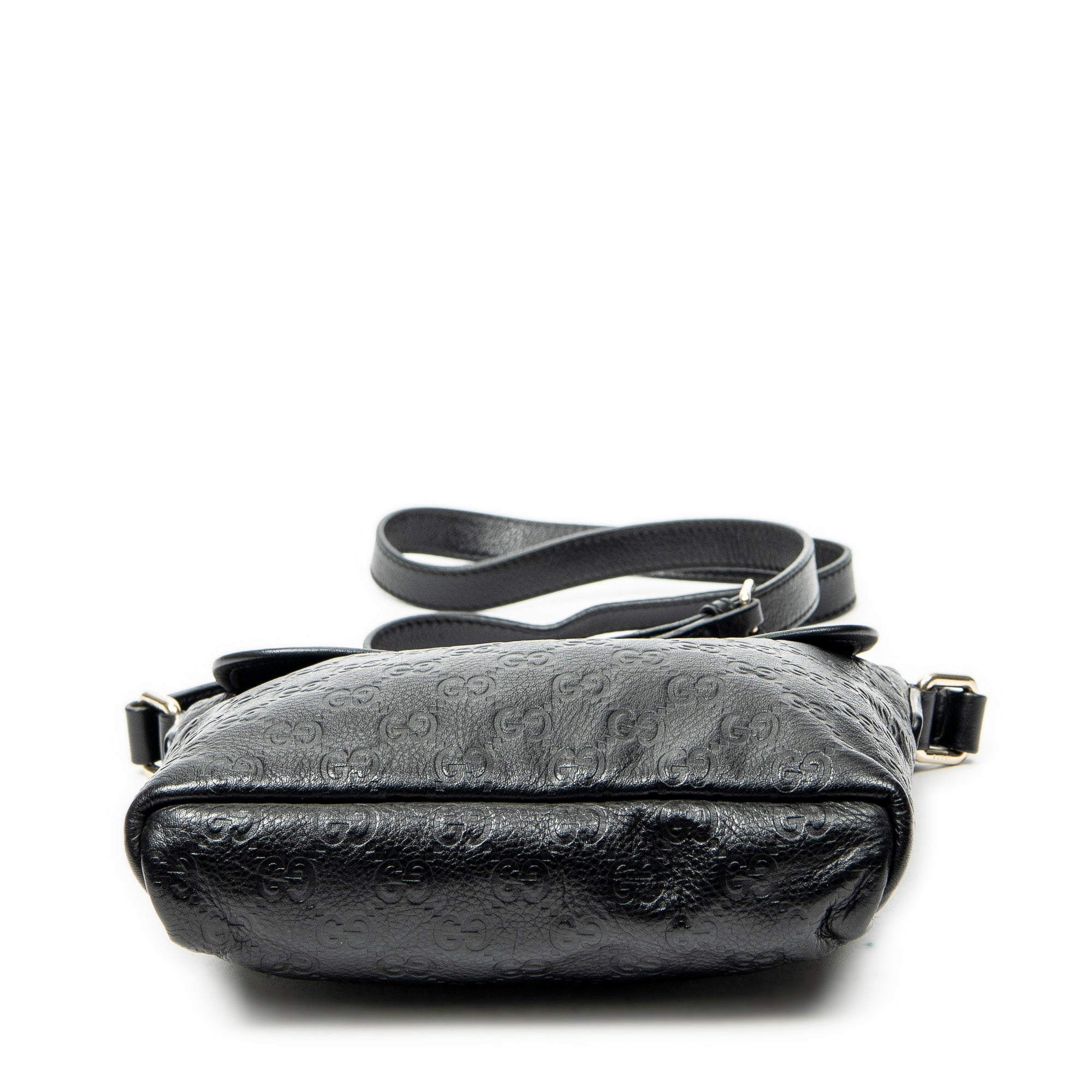 Shoulder Bag Small Flap Messenger Black Guccissima Leather