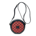 Shoulder Bag GG Round Crossbody Red Monogrammed Canvas