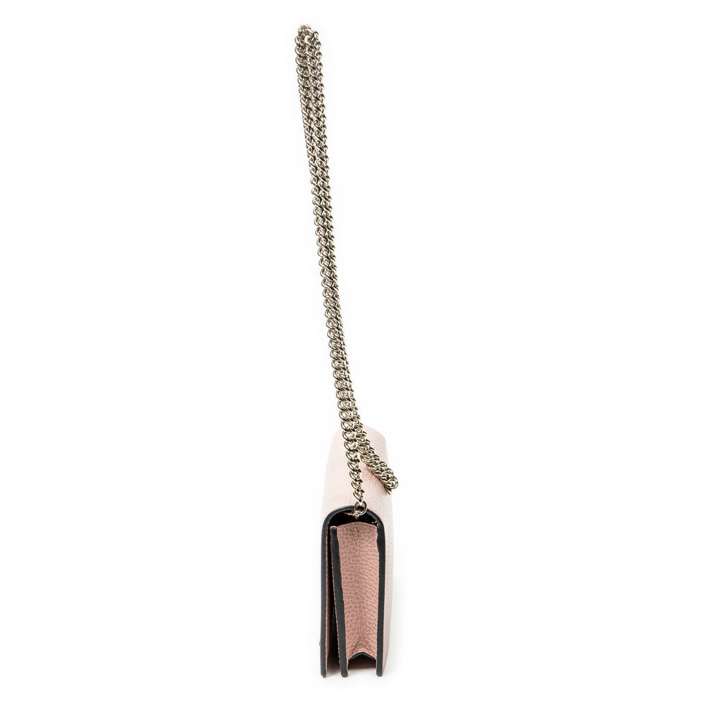 Shoulder Bag Betty Wallet on Chain Pink Calfskin Leather